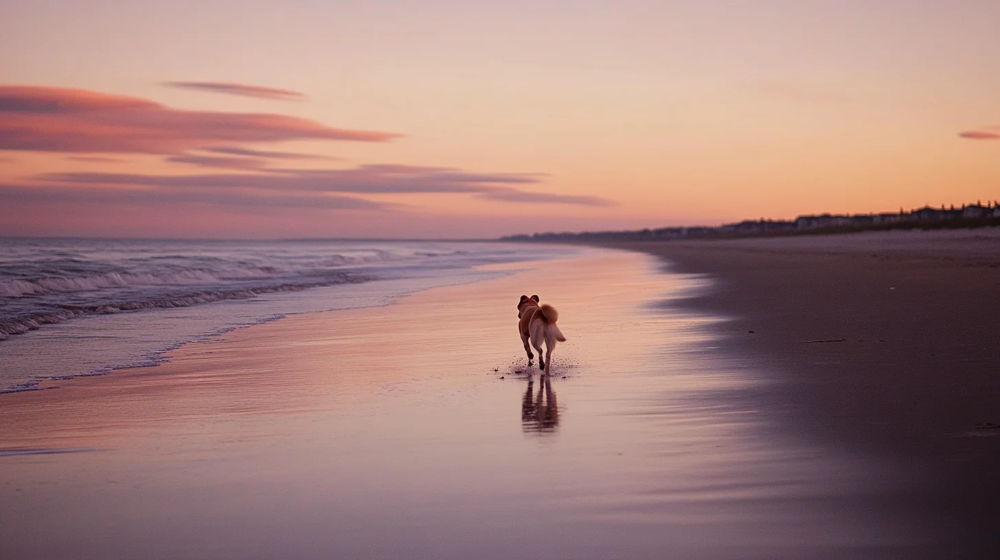 Dog portrait at the water's edge on Duxbury Beach, MA