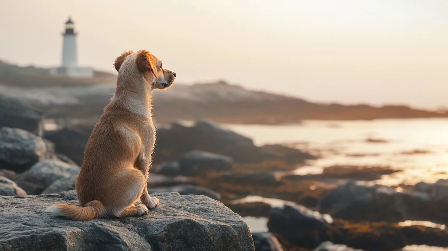 Dog portrait at Cohasset Harbor Massachusetts