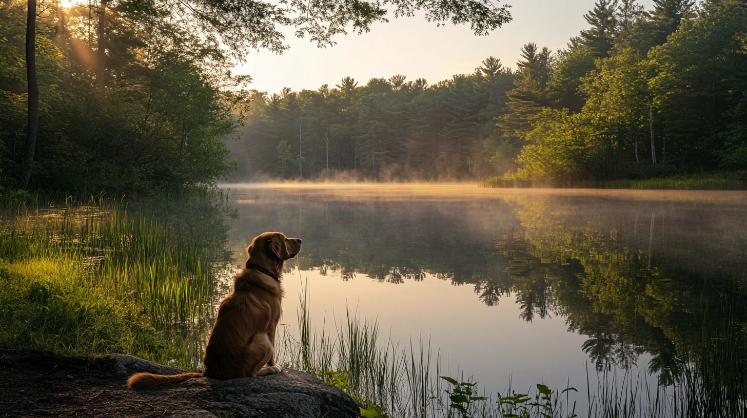 Dog portrait at Accord Pond Holbrook Massachusetts
