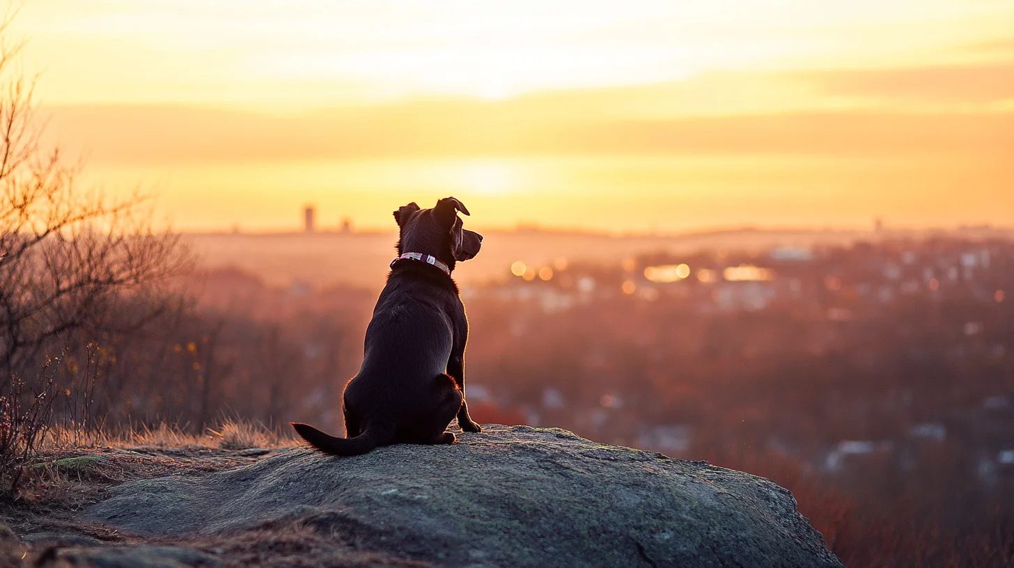Dog portrait at Houghton's Pond Blue Hills Milton Massachusetts