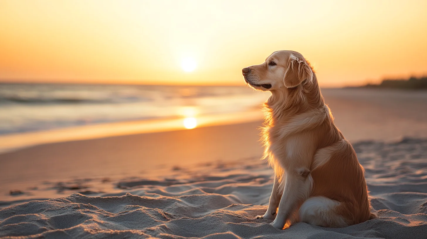 Dog portrait at Plymouth Long Beach Massachusetts