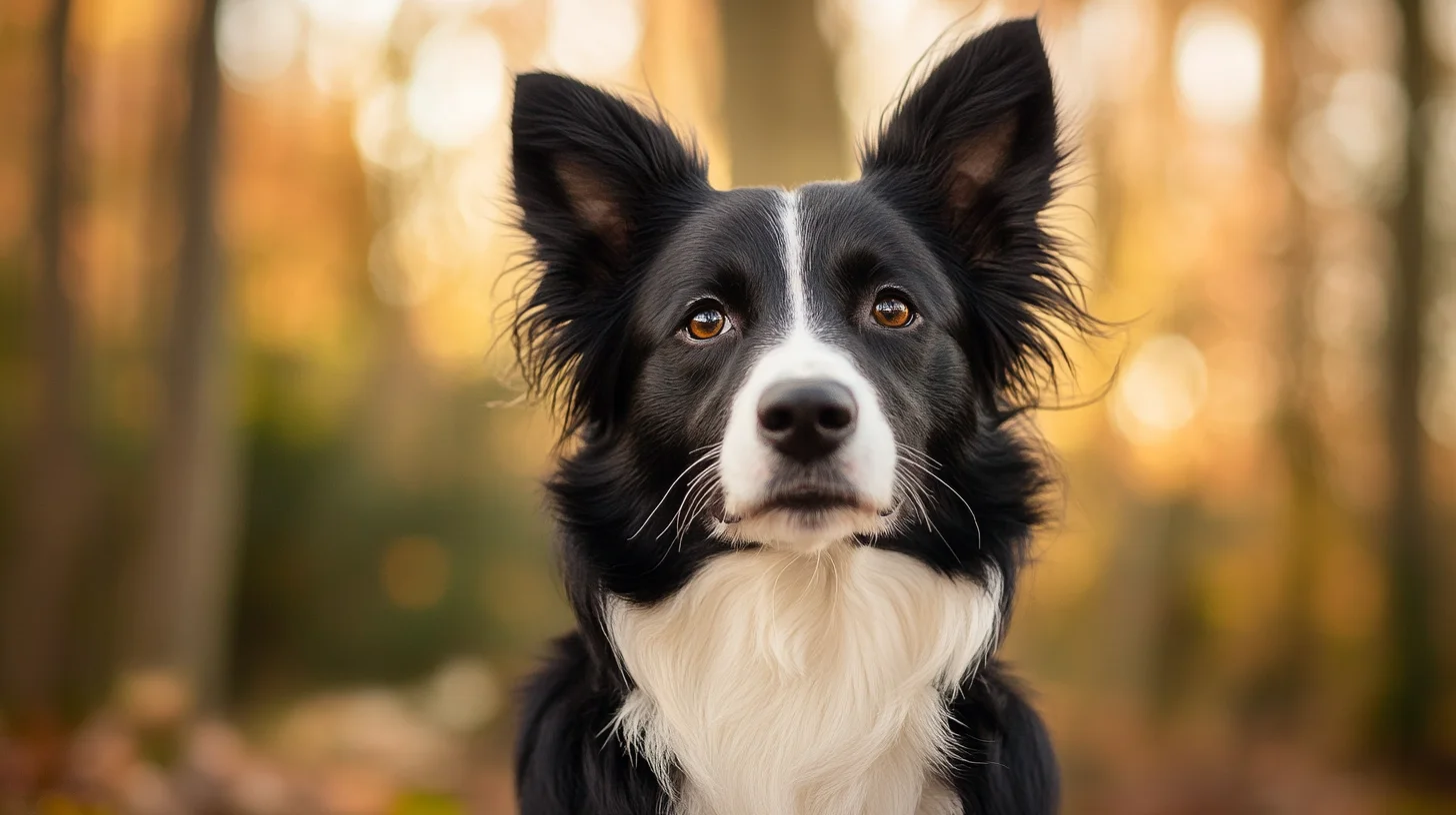Dog looking directly at camera with alert expression